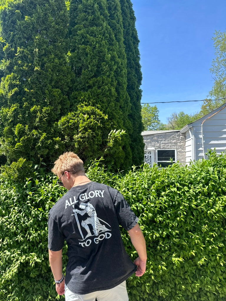 ALL GLORY TO GOD OVERSIZED ACID WASHED TEE