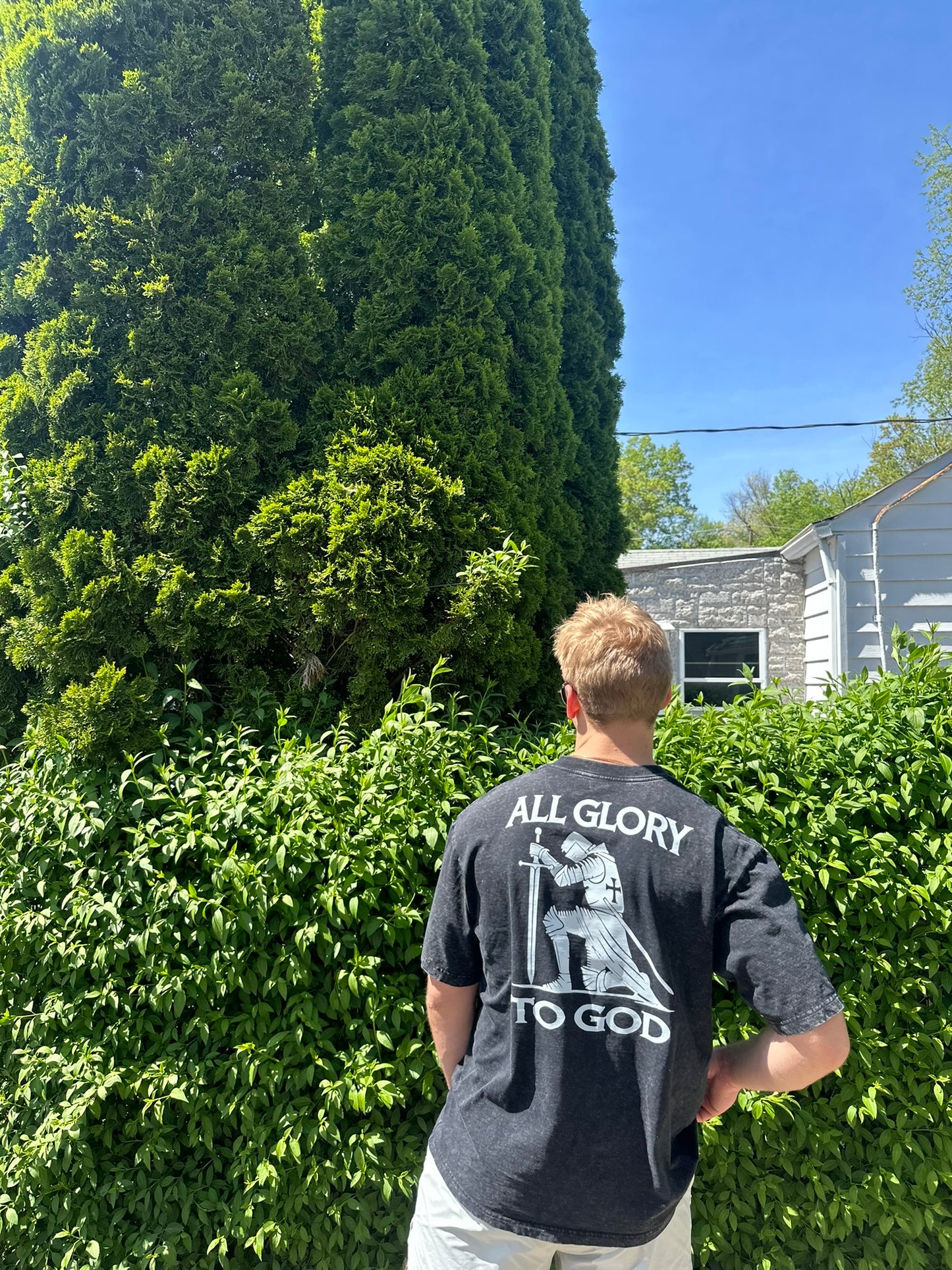 ALL GLORY TO GOD OVERSIZED ACID WASHED TEE