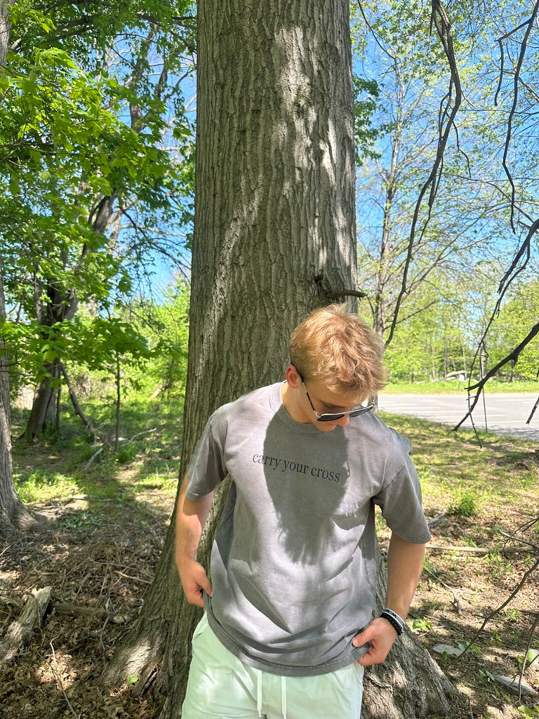 CARRY YOUR CROSS OVERSIZED ACID WASHED TEE