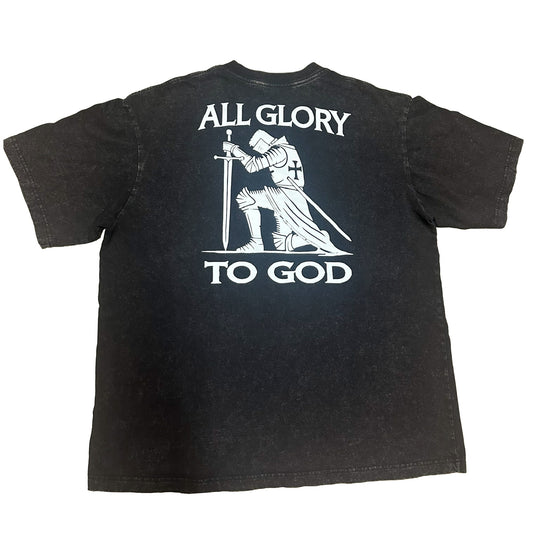 ALL GLORY TO GOD OVERSIZED ACID WASHED TEE