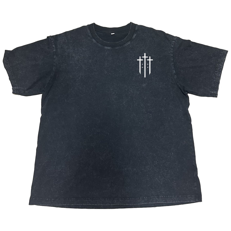 ALL GLORY TO GOD OVERSIZED ACID WASHED TEE